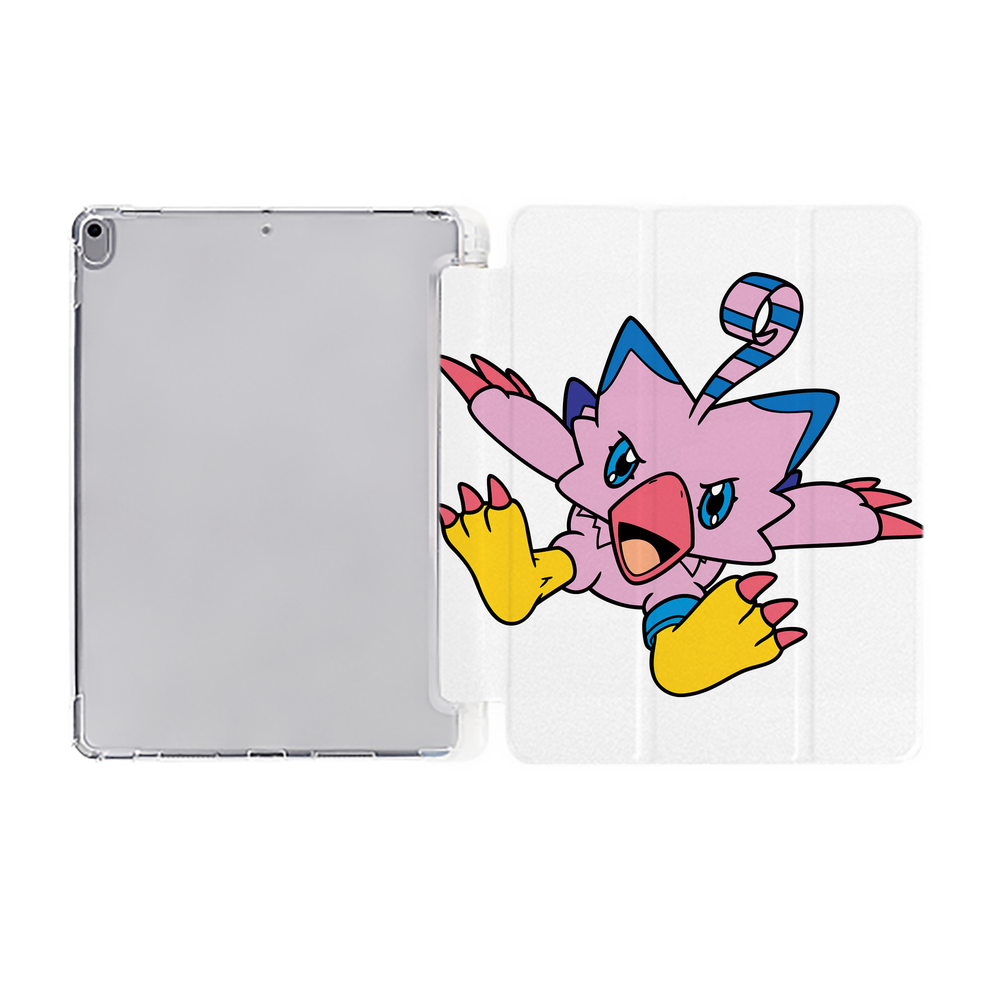 （画像用） Digimon デジタルモンスター/デジモン IPad ケース ペン収納付き 三つ折りスタンド PUレザー×シリコン 対応機種9.5/10.5/10.9インチ